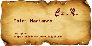 Csiri Marianna névjegykártya